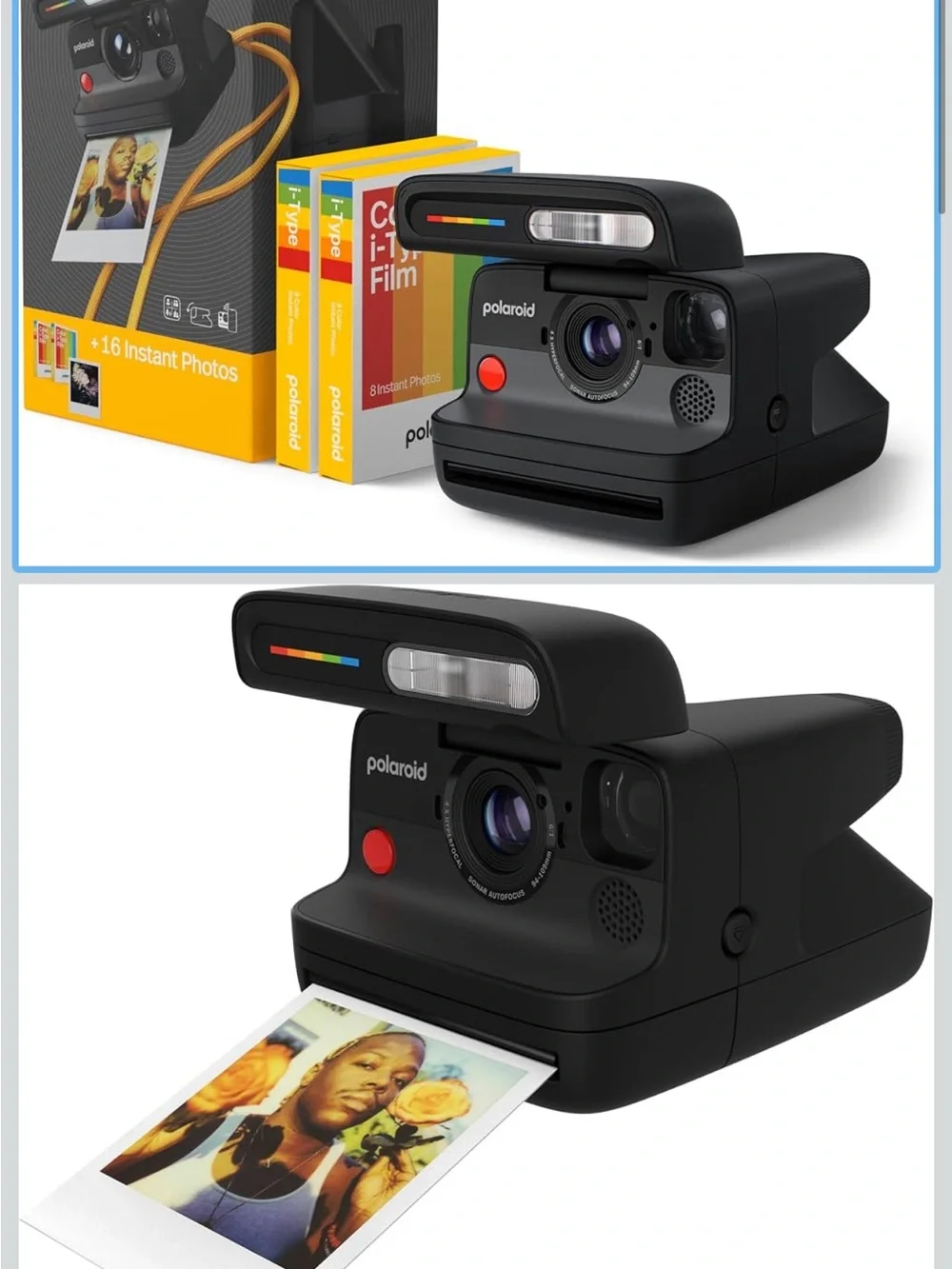 Polaroid Flip Instant Camera in Black - Polaroid + 8 Instant Photos